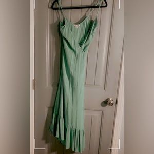 Billabong Hold Me Tight sea foam green midi wrap dress